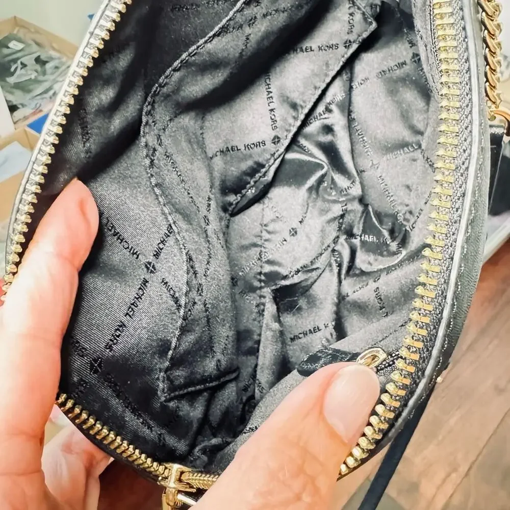 Michael Kors Black Leather Crossbody Handbag - Picture 13 of 16